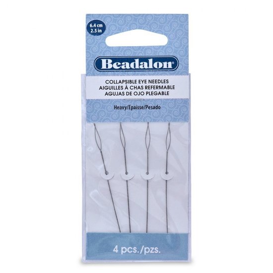 Beadalon Collapsible Eye Needles 2.5-Inch Heavy 4PCS/Pack - Click Image to Close