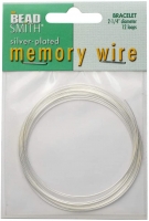 Memory Wire Bracelet Round Medium 2.25" 12 Loops, Silver Plated
