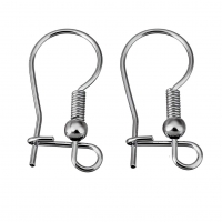 Stainless Steel Lever Back Ear with Loop, Silver, 10pcs / 5 Pair