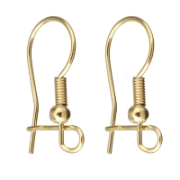 Stainless Steel Lever Back Ear with Loop, Gold, 10pcs / 5 Pairs