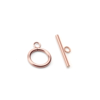 Toggle Clasp 20x15mm Stainless Steel 10 Sets Rose Gold Tone