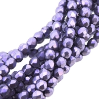 Fire Polished Faceted 2mm Round Beads 50pcs - CT SM Crocus Petal