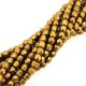 Fire Polished Faceted 3mm Round Beads 50pcs - Mat Mtlc Ant Gold