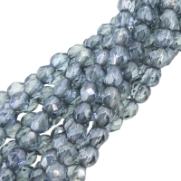 Fire Polished Faceted 4mm Round Beads 100pcs - Luster Blue