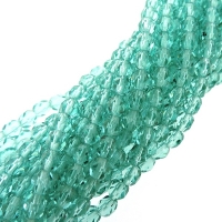 Fire Polished Faceted 4mm Round Beads 100pcs - Light Teal