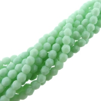 Fire Polished Faceted 4mm Round Beads 100pcs - Opaque Pale Jade