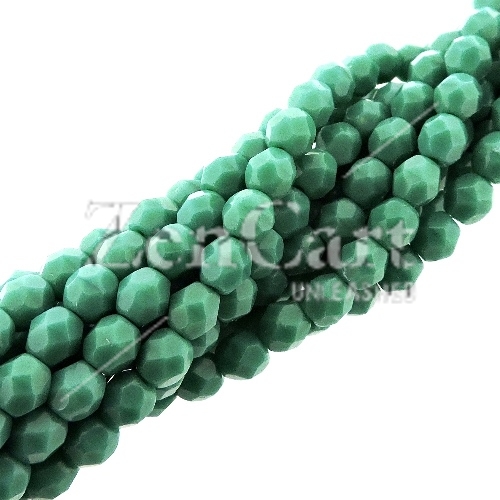 Fire Polished Faceted 4mm Round Beads 100pcs - Prsn Turquoise - Click Image to Close