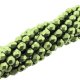 Fire Polished Faceted 4mm Round Beads 100pcs - Metallic Greenery