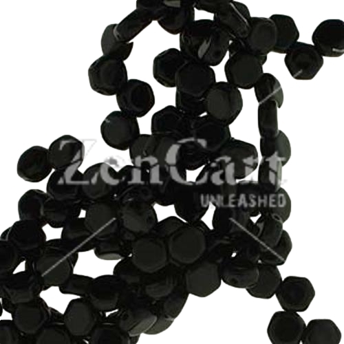 Czech Glass Honeycomb Beads 2-Hole 6mm 30 Pcs Jet Black - Click Image to Close