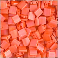 Miyuki Tila Beads 5mm 2-hole Square 7.2GM Matte Orange AB