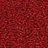 Miyuki Round Seed Beads 15/0 Silver Lined Red AB 8.2GM