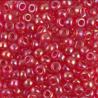 Miyuki Round Seed Beads 6/0 Transparent Dark Red AB 20GM