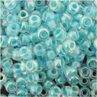 Miyuki Round Seed Beads 6/0 Aqua Lined Crystal AB 20GM