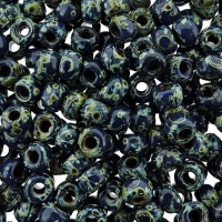 Miyuki Round Seed Beads 6/0 Opaque Cobalt Picasso 20GM