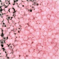 Miyuki Round Seed Beads Size 8/0 Pink Lined Crystal 24GM