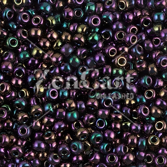 Miyuki Round Seed Beads Size 8/0 Metallic Dark Plum Iris 22GM - Click Image to Close