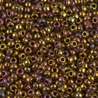 Miyuki Round Seed Beads Size 8/0 Metallic Gold Iris 22GM