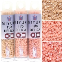 Miyuki Delica Seed Beads 11/0 Combo: Ceylon Beige, Salmon, Peach