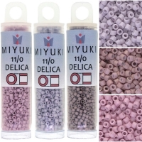 Miyuki Delica Seed Beads 11/0 Combo: Matte Rose,Lvndr, Old Rose
