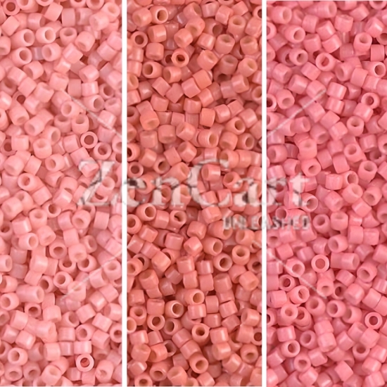 Miyuki Delica Seed Beads 11/0 Combo: Duracoat Opaque Pinks - Click Image to Close