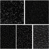 Miyuki Multipack Seed Beads, 5 Sizes, Opaque Black