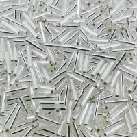 Miyuki Slender Bugle Beads 6mm x 1.3mm 13GM Silver Lined Crystal