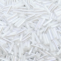 Miyuki Slender Bugle Beads 6mm x 1.3mm 13GM White Pearl