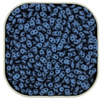 Czech SuperDuo Two-hole Beads 5x2.5mm Jet Mtllic Suede Blue