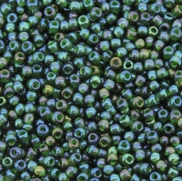 Seed Beads Round Size 11/0 28GM IC RB Montana/Opq Green