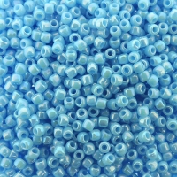 Seed Beads Round Size 11/0 28GM Ceylon Aqua Blue