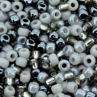Seed Beads Round Size 11/0 28GM Gray Medley Mix