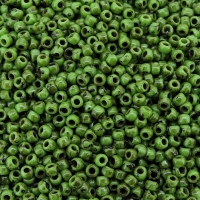 Seed Beads Round Size 11/0 28GM Hybrid Picasso Green