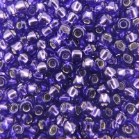 Seed Beads Round Size 8/0 Silver Lined Purple 28GM 8-2224