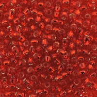 Seed Beads Round Size 8/0 Silver Lined Siam Red 28GM 8-25B