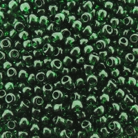 Seed Beads Round Size 8/0 Trans Dk Emerald Green 28GM 8-939