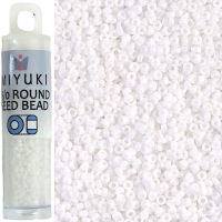 Miyuki Round Seed Beads 15/0 Opaque White 8.2GM