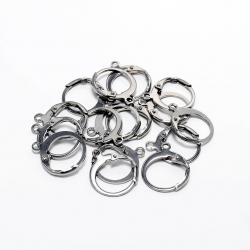  Stainless Steel Lever Back Ear Wire, Round, SP 10pcs / 5 Pairs 