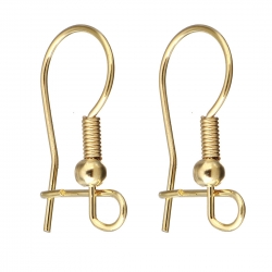  Stainless Steel Lever Back Ear with Loop, Gold, 10pcs / 5 Pairs 