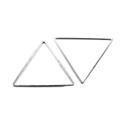  Earring Hoop Triangle Linking Rings 23.5x27mm Silver Plated 10pc 