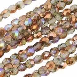  Fire Polished Faceted 4mm Round Beads 100pcs - Crystal Cpr RB 