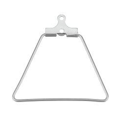  Stainless Steel Earring Hoop Geometrical Rings 28x26mm Silver 20 