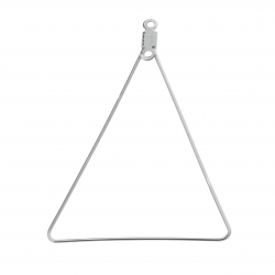  Stainless Steel Earring Hoop Triangle Links 35x50mm Silver 10pcs 