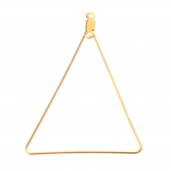  Stainless Steel Earring Hoop Triangle Links 35x50mm Gold 10pcs 