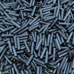  Miyuki Slender Bugle Beads 6mm x 1.3mm 13GM Matte Gunmetal 