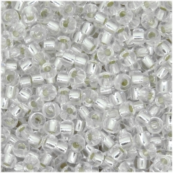  Miyuki Round Seed Beads Size 8/0 Silver Lined Crystal Bulk 50GM 