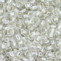  Miyuki Round Seed Beads Size 11/0 50GM Bulk Silver Lined Crystal 