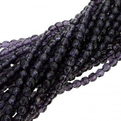  Fire Polished Faceted 3mm Round Beads 50pcs - Tanzanite 