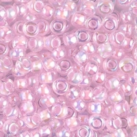 Miyuki Round Seed Beads 6/0 Pink Lined Crystal AB 20GM