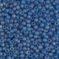 Miyuki Round Seed Beads Size 8/0 Matte TR Capri Blue AB 22GM