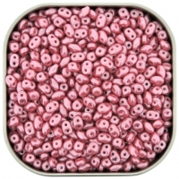 Czech SuperDuo Two-hole Beads 5x2.5mm Pastel Pink 22.5GM
